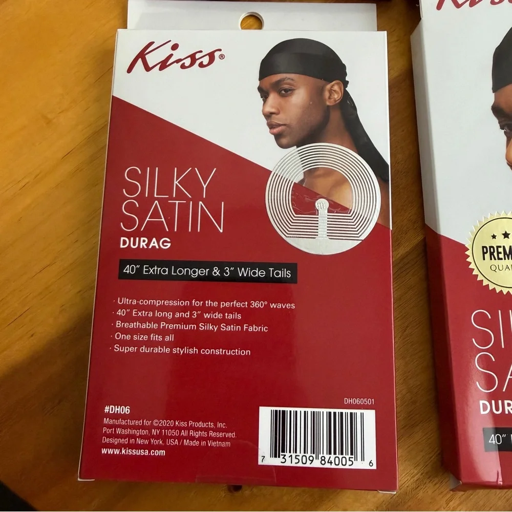 Kiss black silky satin durag lot‎ of 4